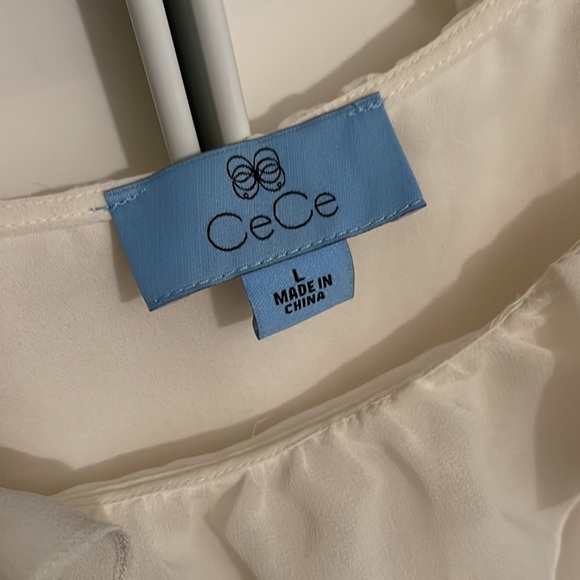 CECE Blouse with black ties size Large, lined. NWT - Picture 3 of 14